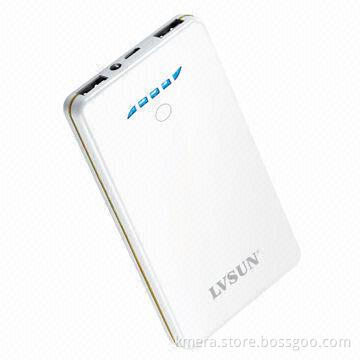 External battery LS-B800/8,000mAh high capacity/ultra slim/LED flashlight/dual USB output/power bank